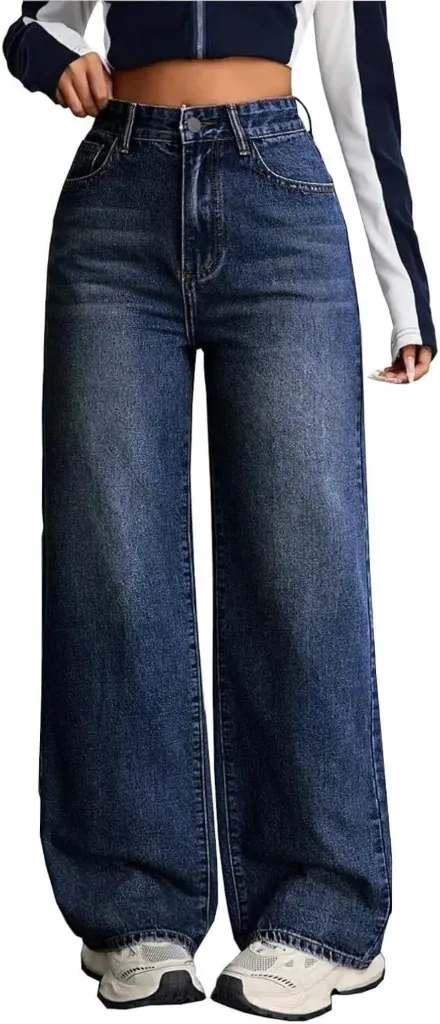 VIROX Women Loose Fit High Rise Blue Jeans
