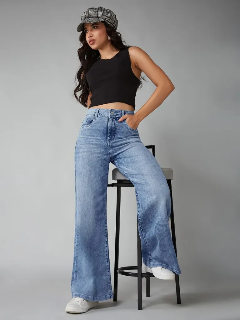 VIROX Women Loose Fit High Rise Blue Jeans