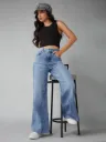 VIROX Women Loose Fit High Rise Blue Jeans