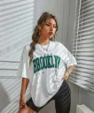 Calm Down Women Printed Round Neck Cotton Blend White T-Shirt