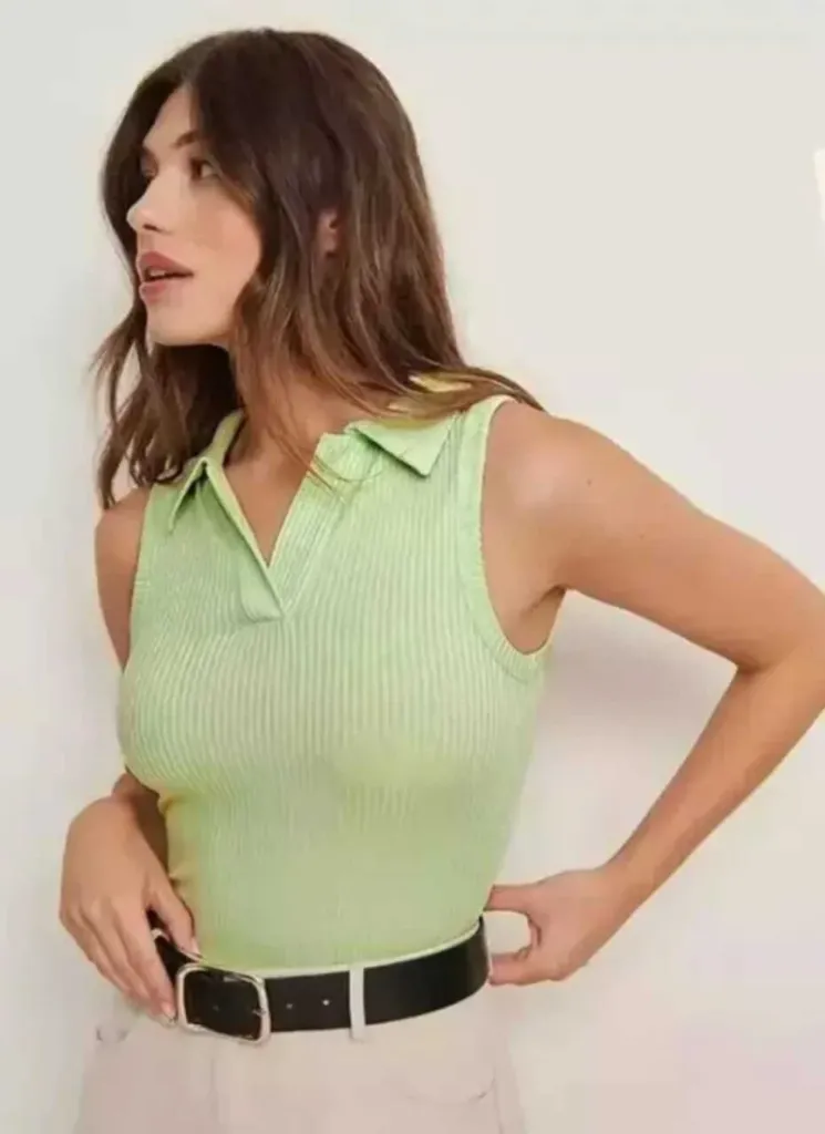 VIROX Casual Sleeveless Solid Women Green Top