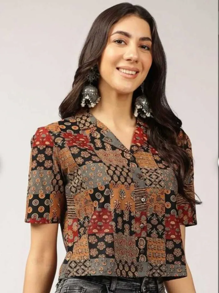 VIROX  Casual Regular Sleeves Printed Women Multicolor Top