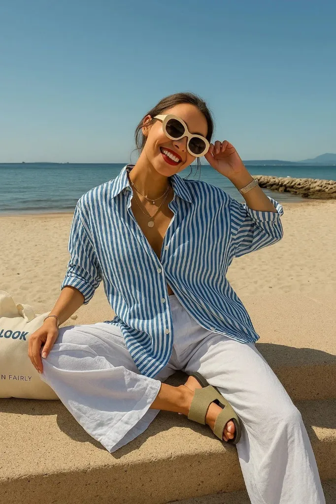 VIROX Women Regular Fit Striped Casual Shirt (S)