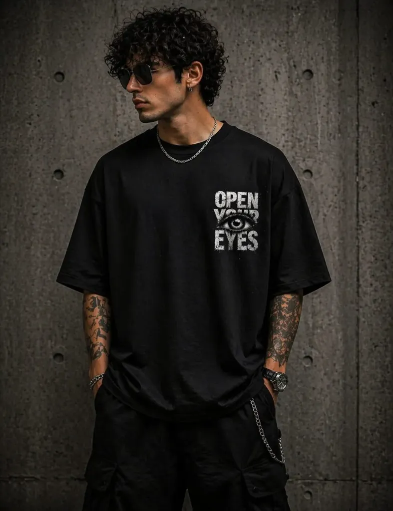 premium oversized  tees (black, S)