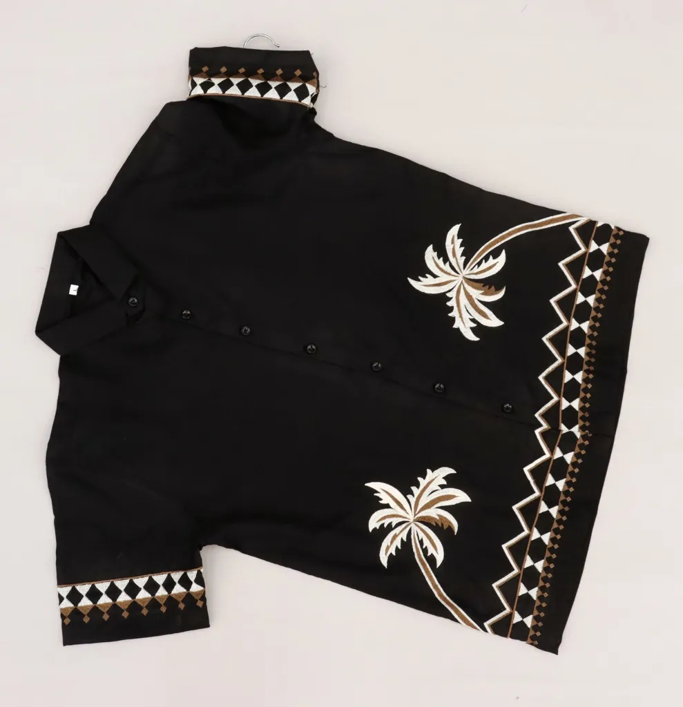 VIROX Men Regular Fit Embroidered Lapel Collar Casual Shirt